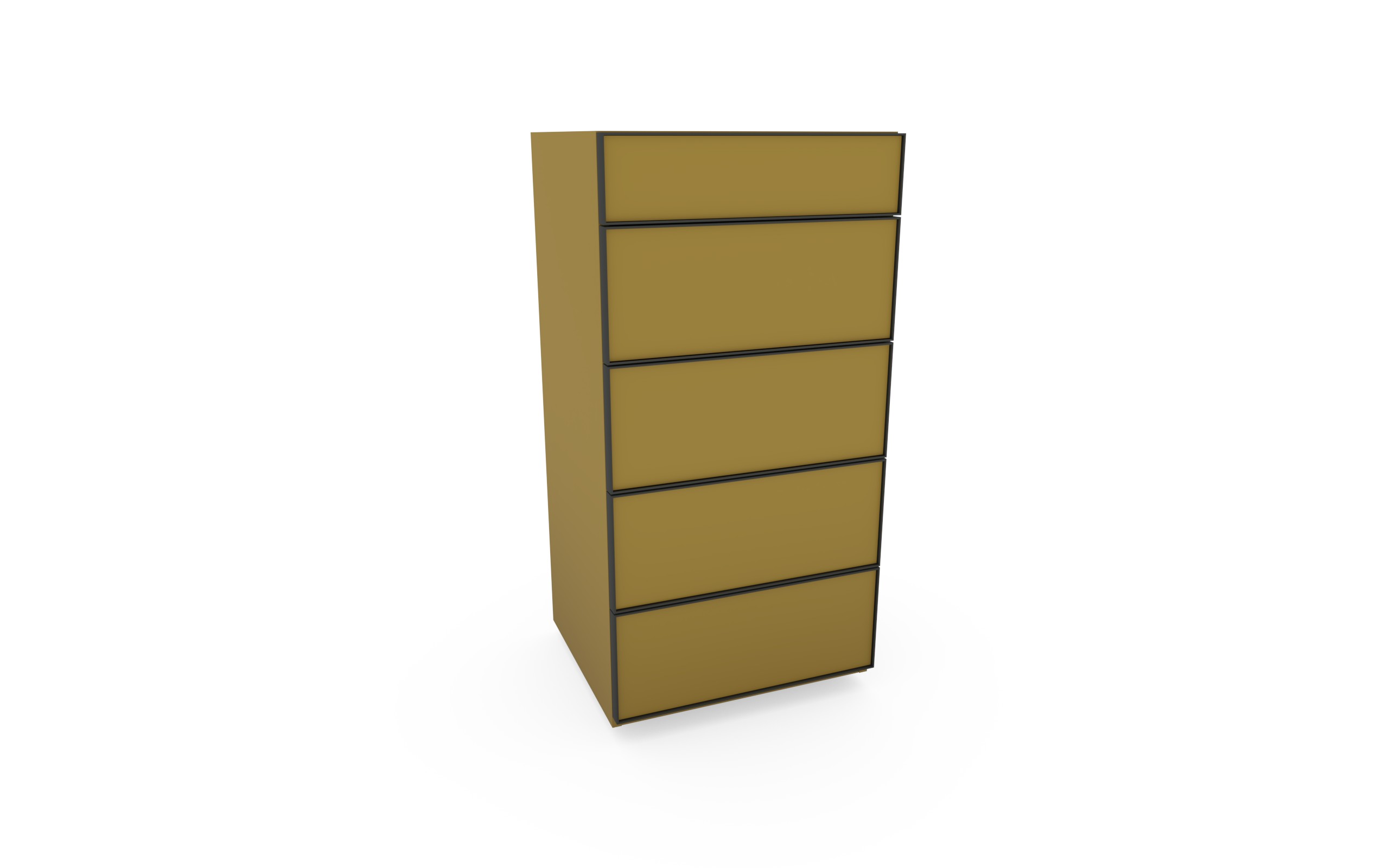 Kommode Loretto - BHT ca. 60x115x53 cm, Lack matt, Safrangelb 114396