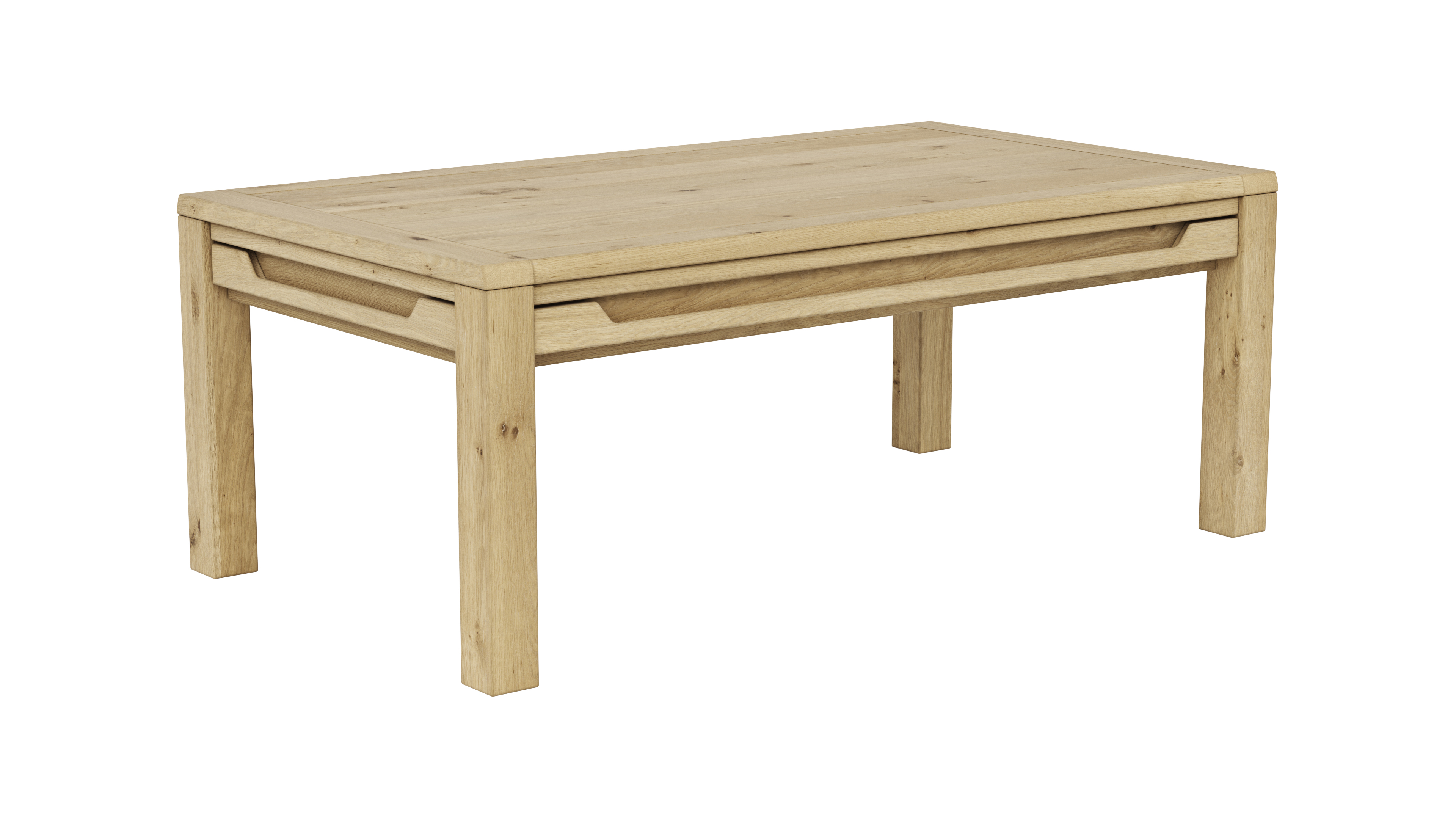 Couchtisch Amora - LBH ca. 65x115x45 cm, Wildeiche massiv bianco 108701