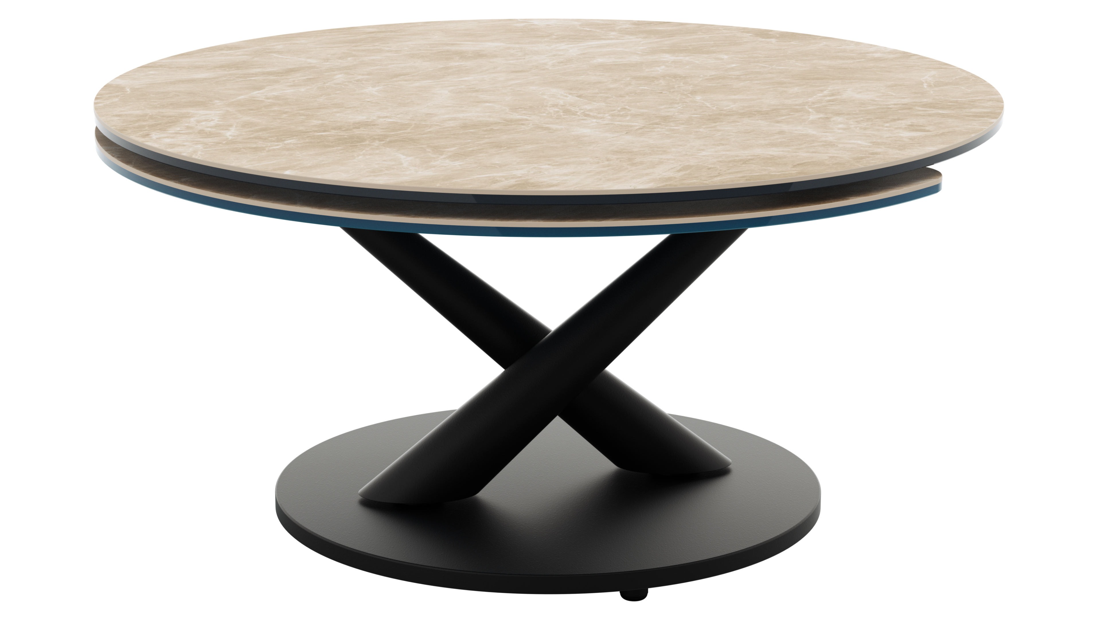 Couchtisch Spessa - LB ca. 128x80 cm, drehbar, Keramik, Cream 144547