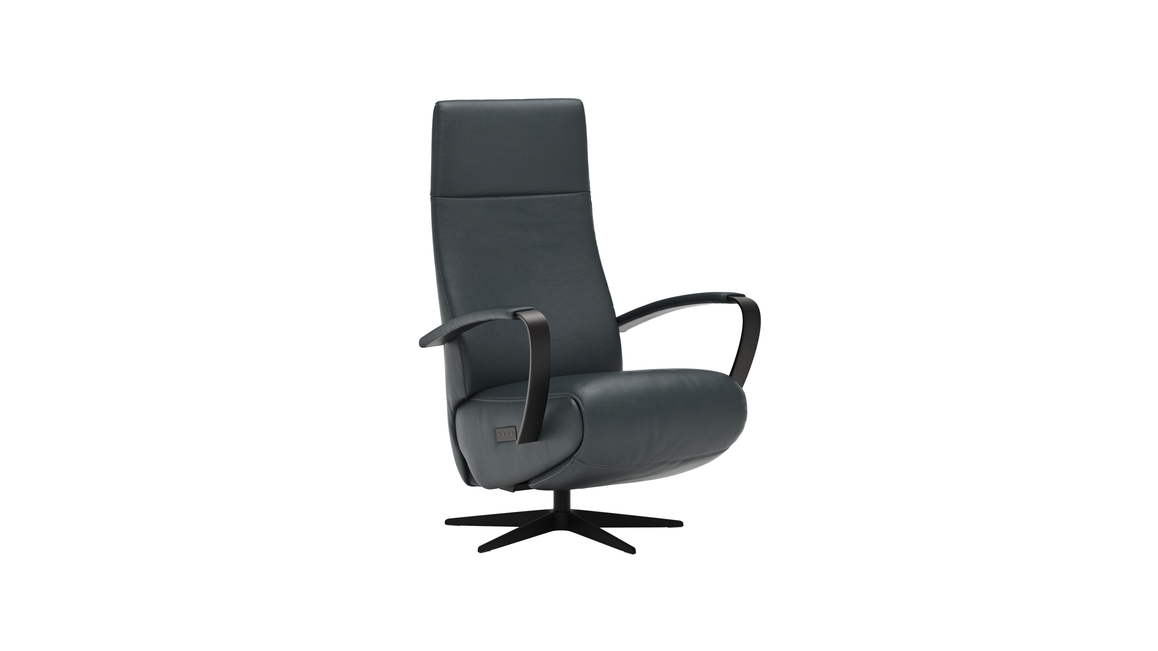 Relaxsessel Girona - Relaxfunktion (motorisch), Leder, Graphit