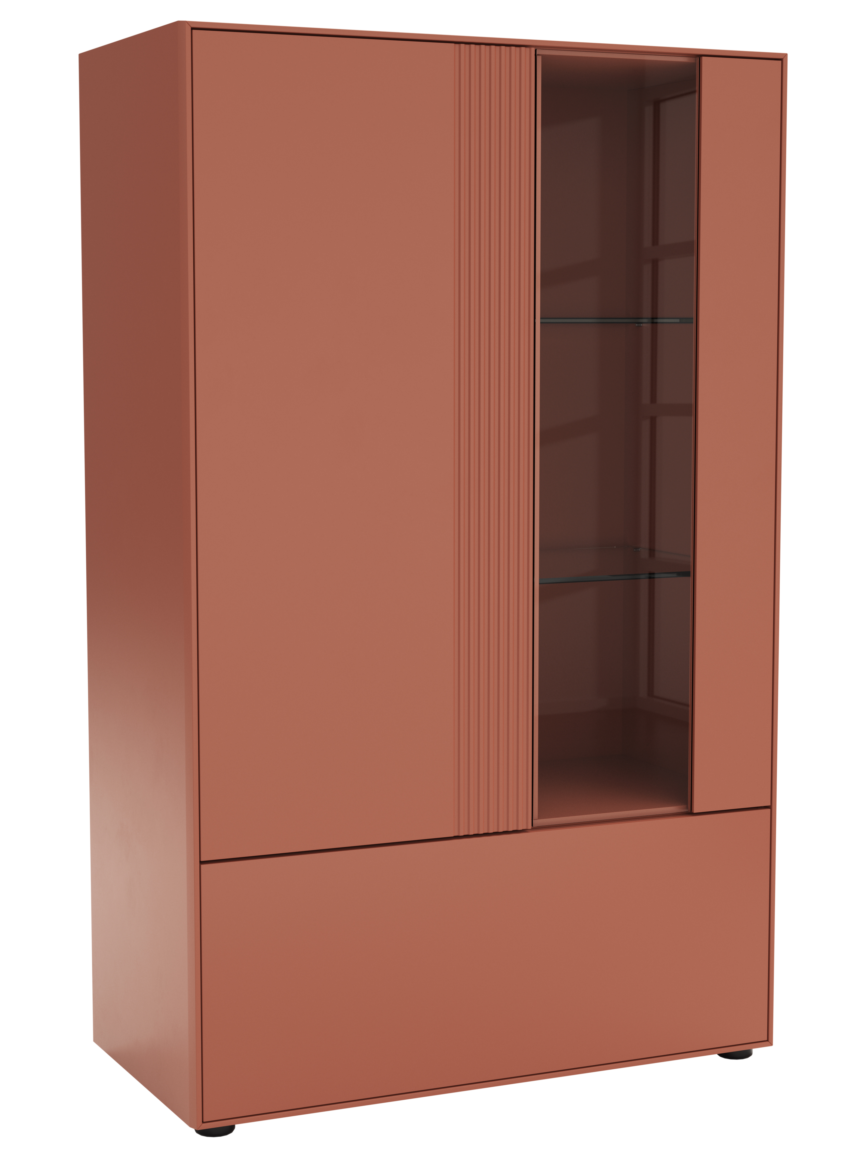 Highboard Colore - BHT ca. 90x144x45 cm, Lack Samtbeere 145334