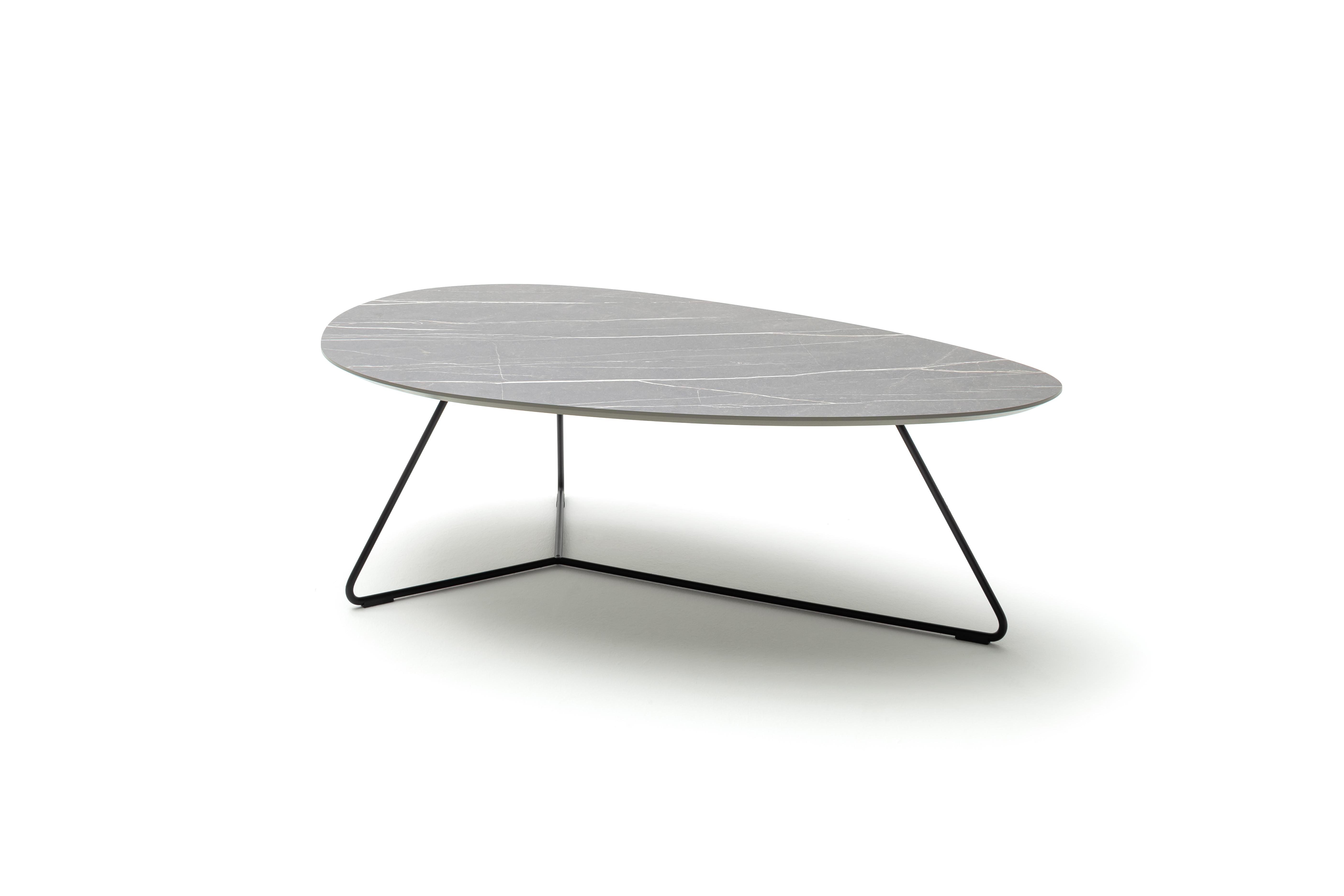 Couchtisch Fano - LBH ca. 121x75x38 cm, HPL Laminat, Kiesel 109049