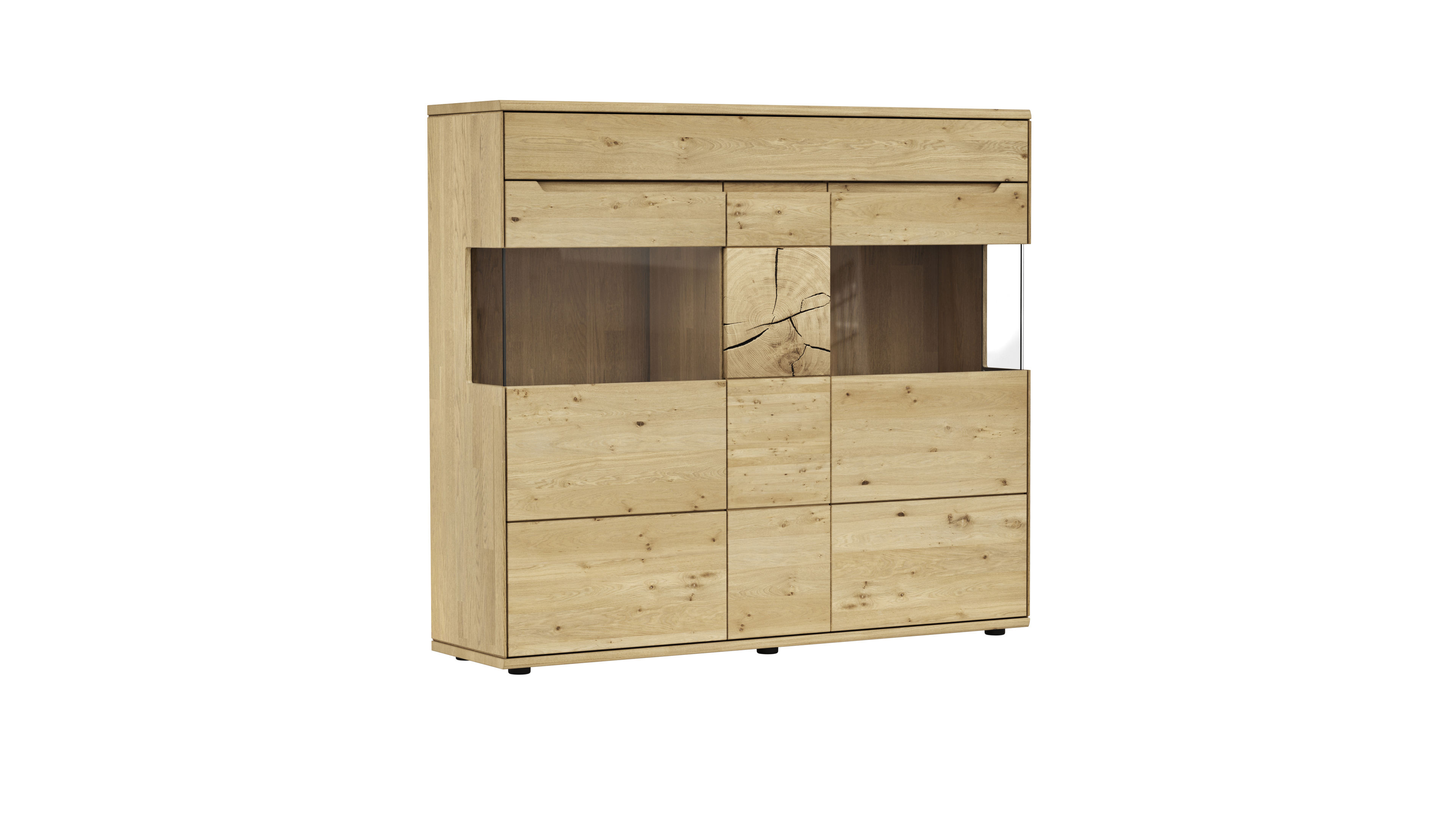 Highboard Amora - Wildeiche massiv bianco 108717