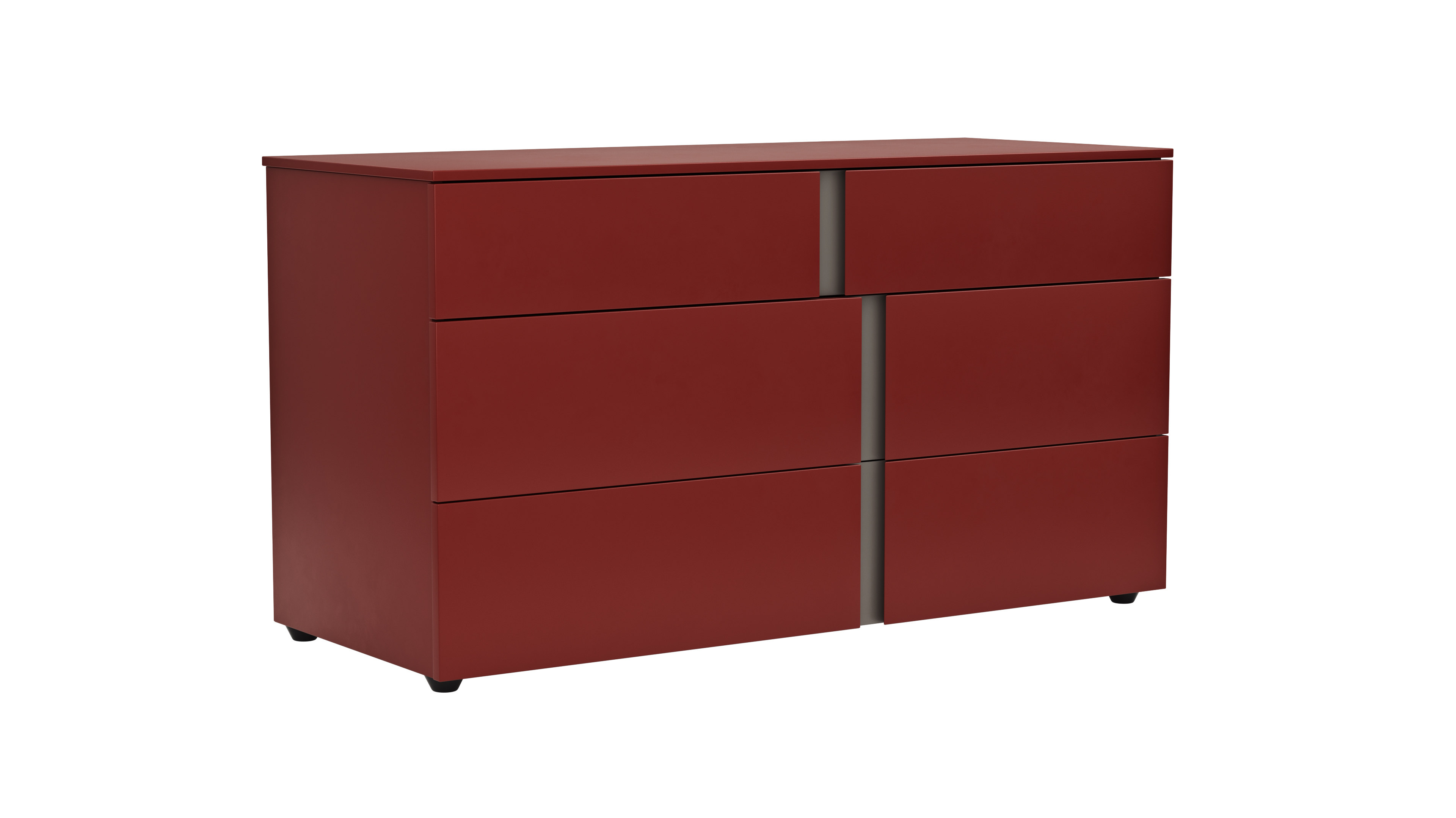 Kommode Loretto - BHT ca. 127x70x51 cm, Lack matt, Bordeaux 123775