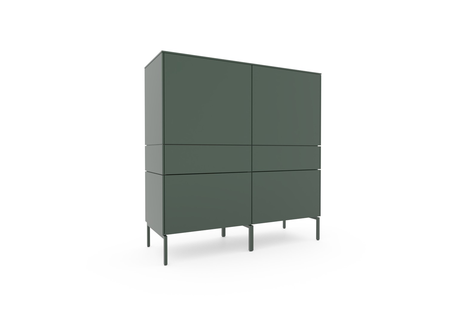 Highboard 3900 - Lack matt, Dunkelgrün 129536