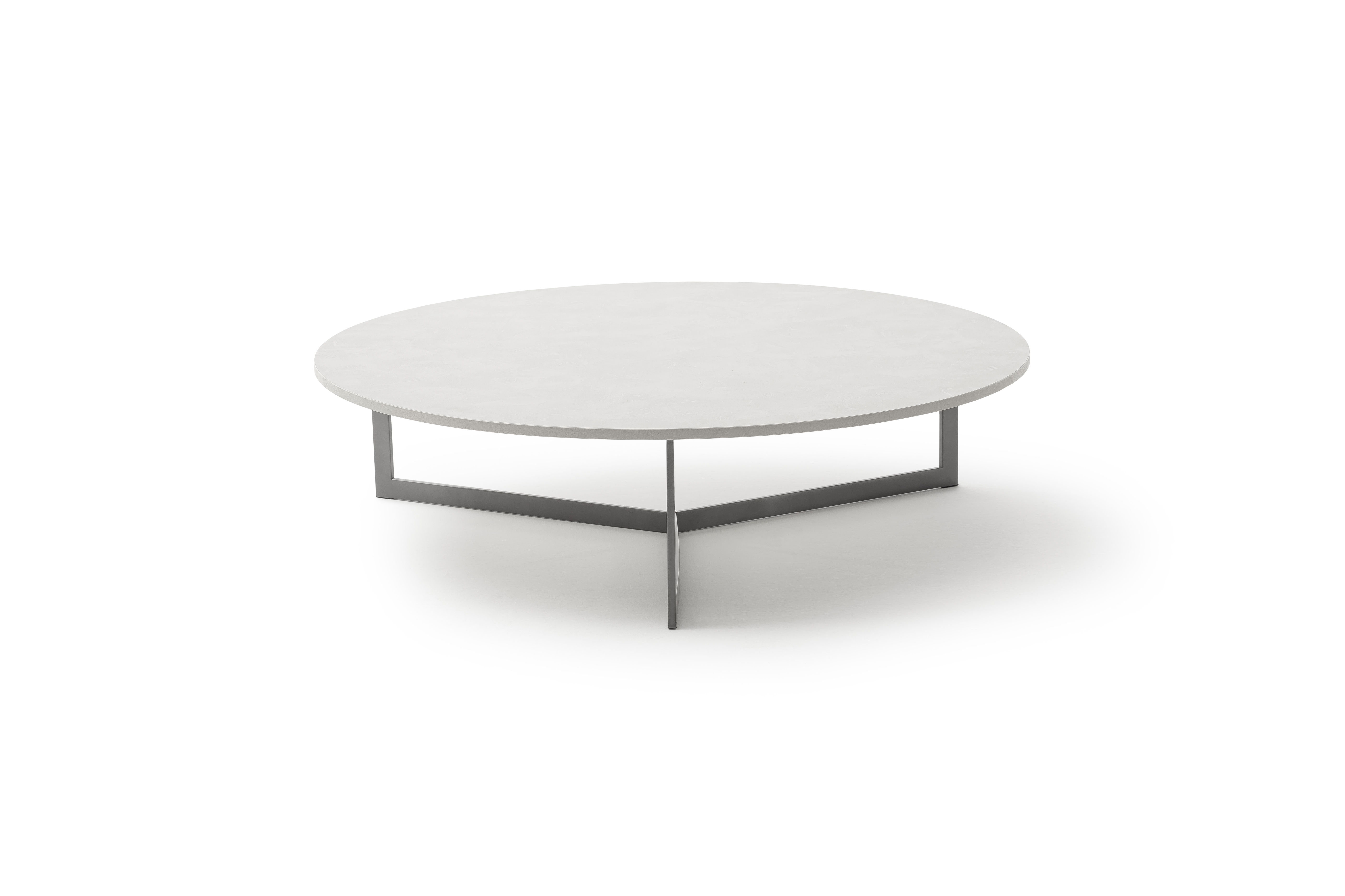 Beistelltisch Loretto - Rund 100cm, Platte Zement Hell, Gestell Grau 136208