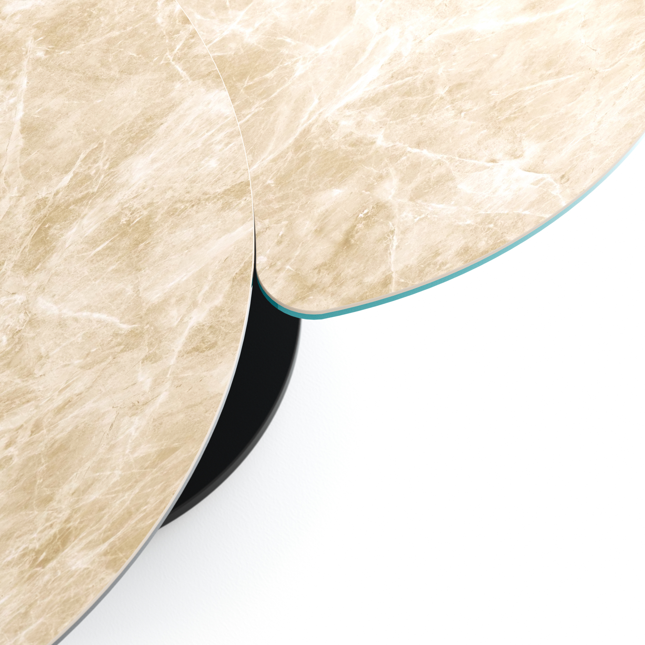 Couchtisch Spessa - LB ca. 128x80 cm, drehbar, Keramik, Cream