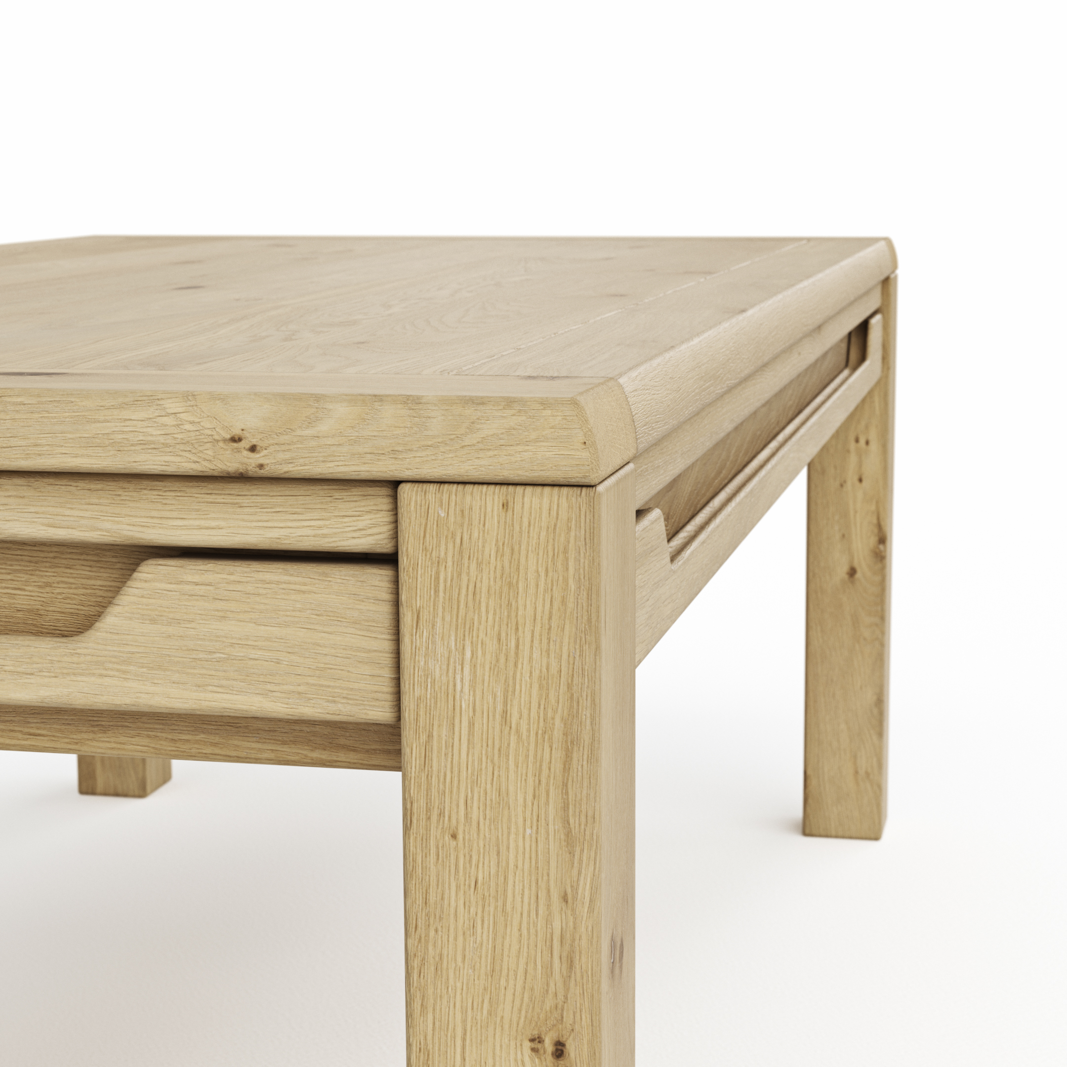 Couchtisch Amora - LBH ca. 65x115x45 cm, Wildeiche massiv bianco