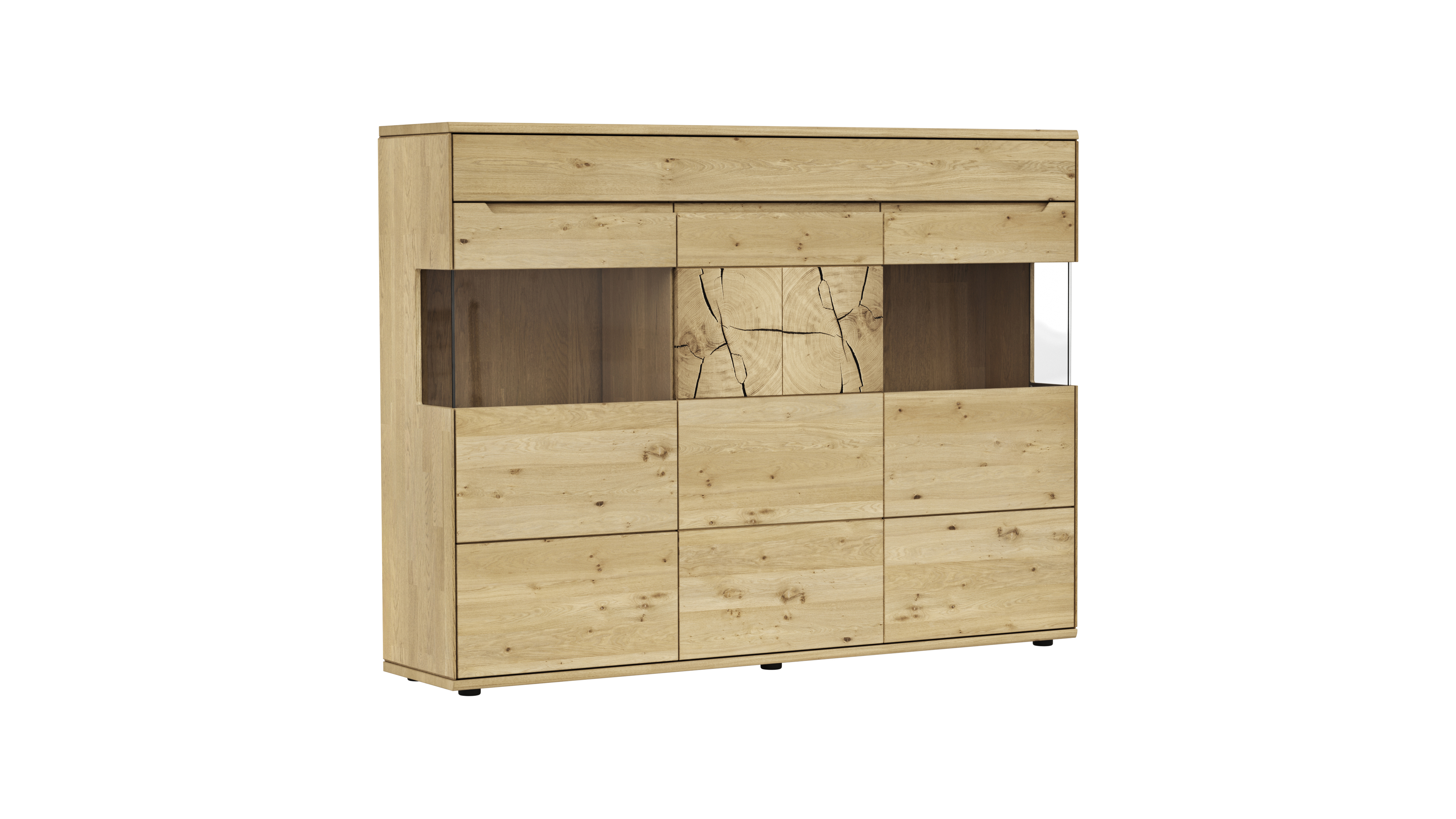Highboard Amora - Wildeiche massiv bianco 108718