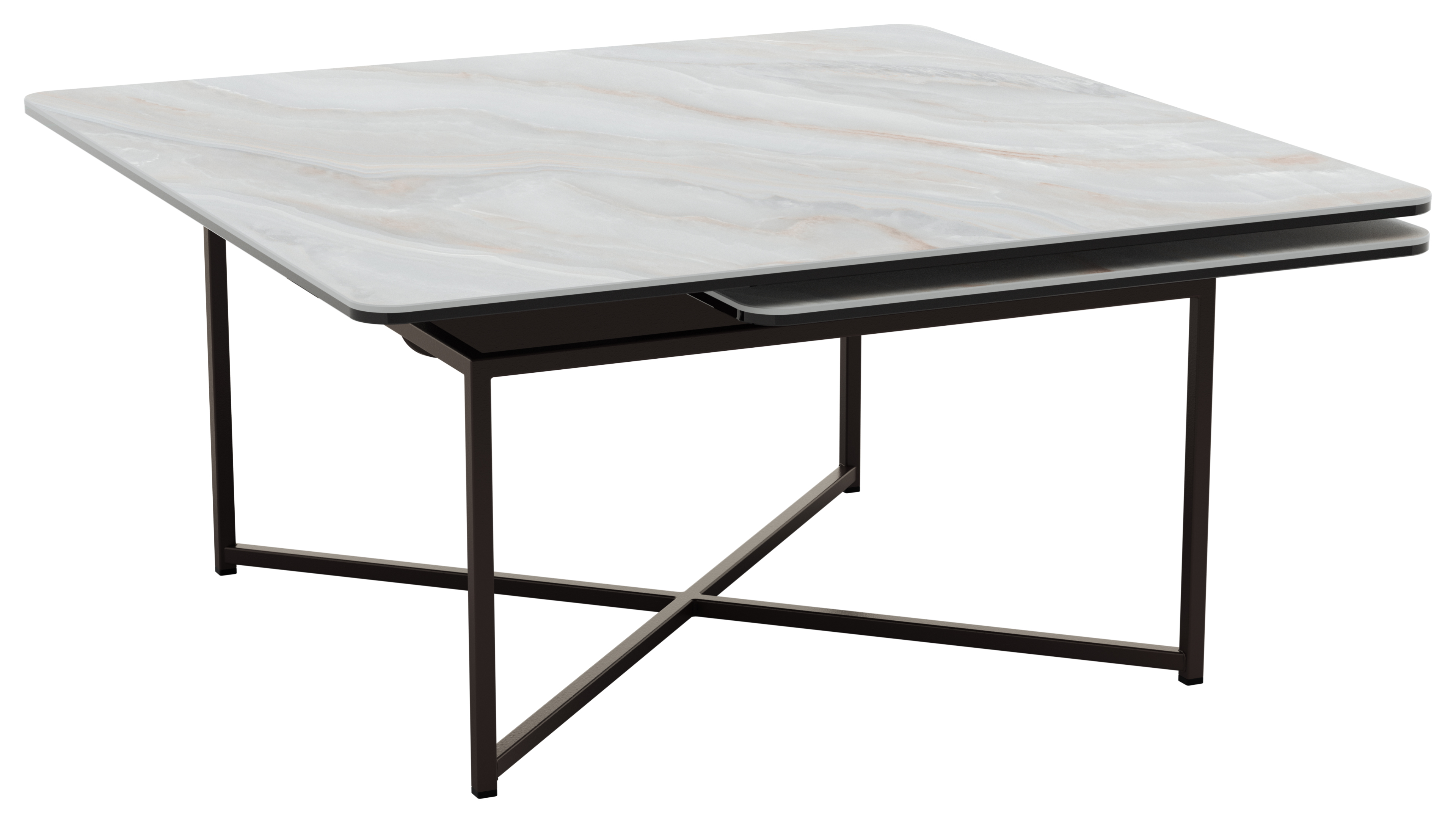 Couchtisch Cena - LB ca. 132x108 cm, Platten drehbar, Keramik, Onice 144546