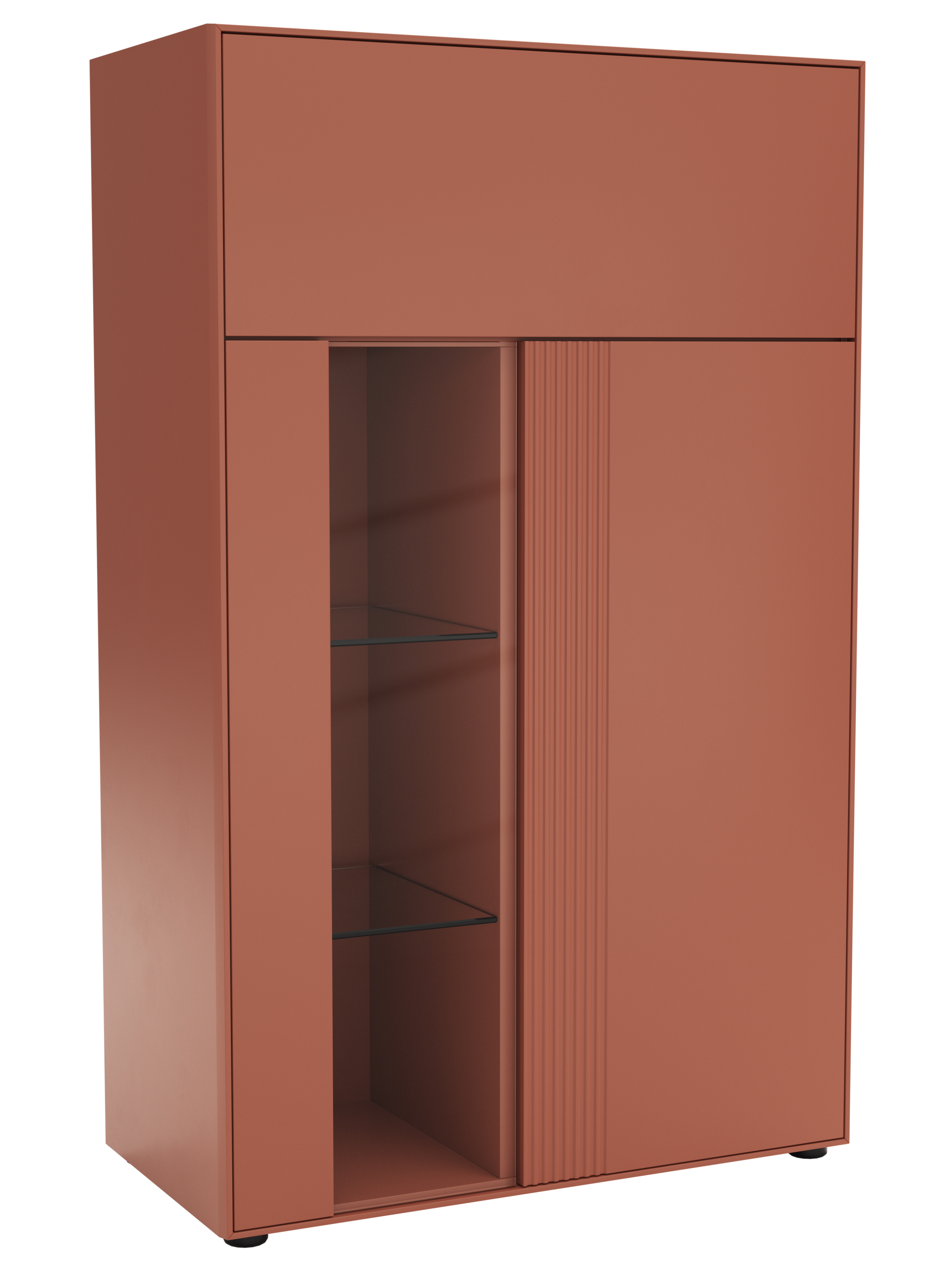 Highboard Colore - BHT ca. 90x144x45 cm, Lack Samtbeere 145332