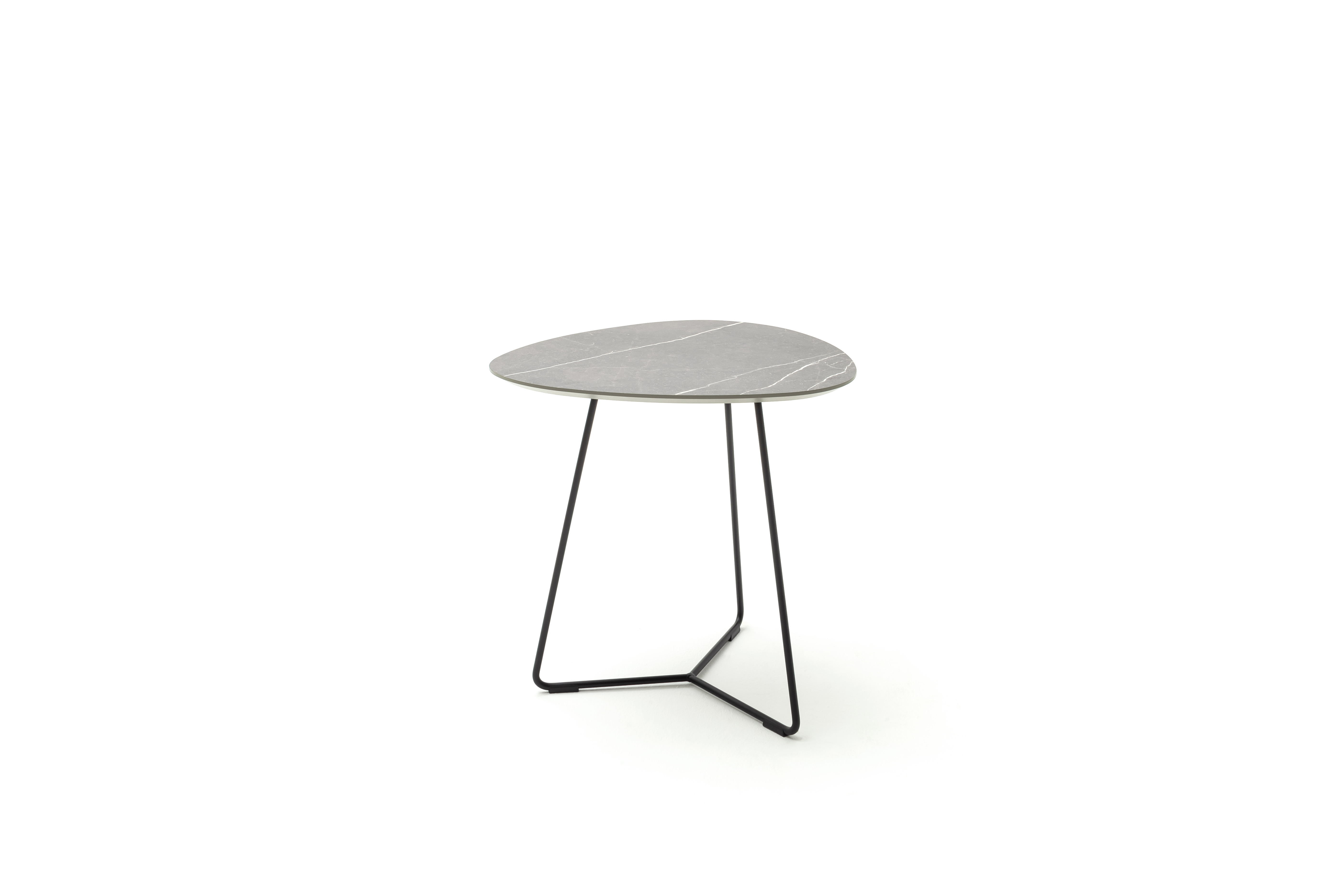 Ecktisch Fano - LBH ca. 59x50x55 cm, HPL Laminat, Kiesel 109062