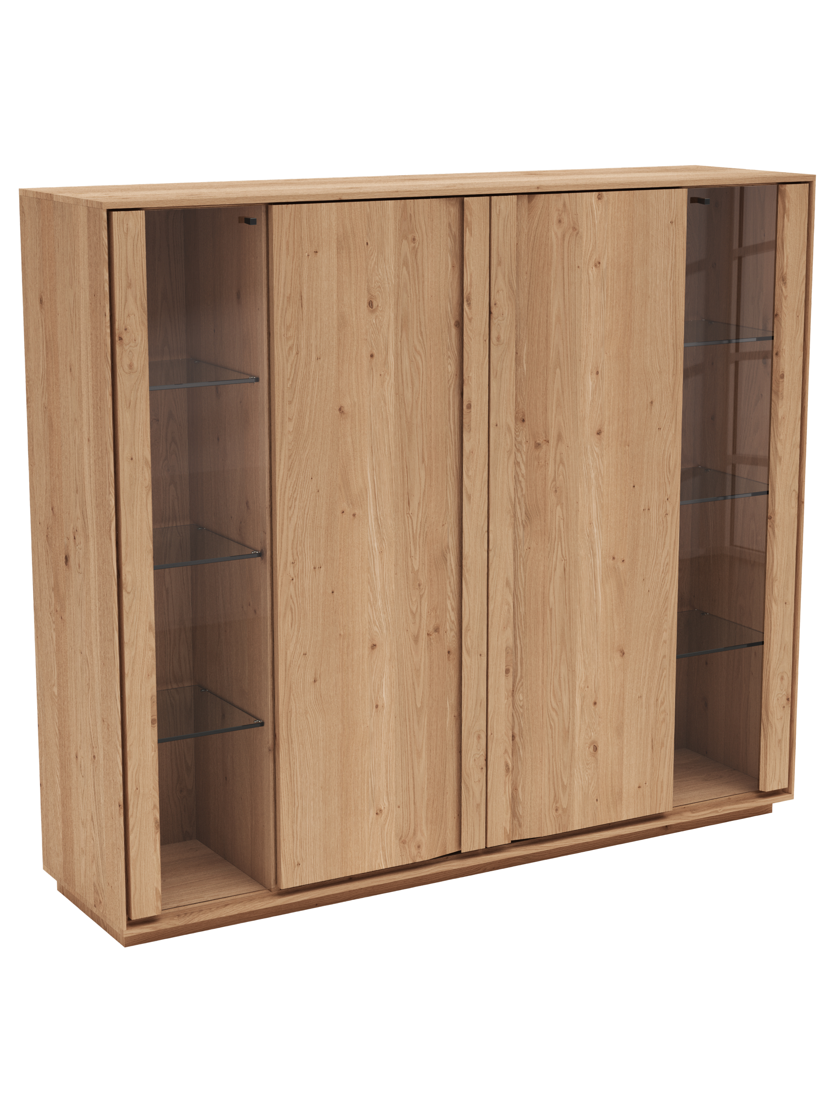 Highboard Due Viso - BHT ca. 153x135x40 cm , Wildeiche Roheffekt, geölt 144587