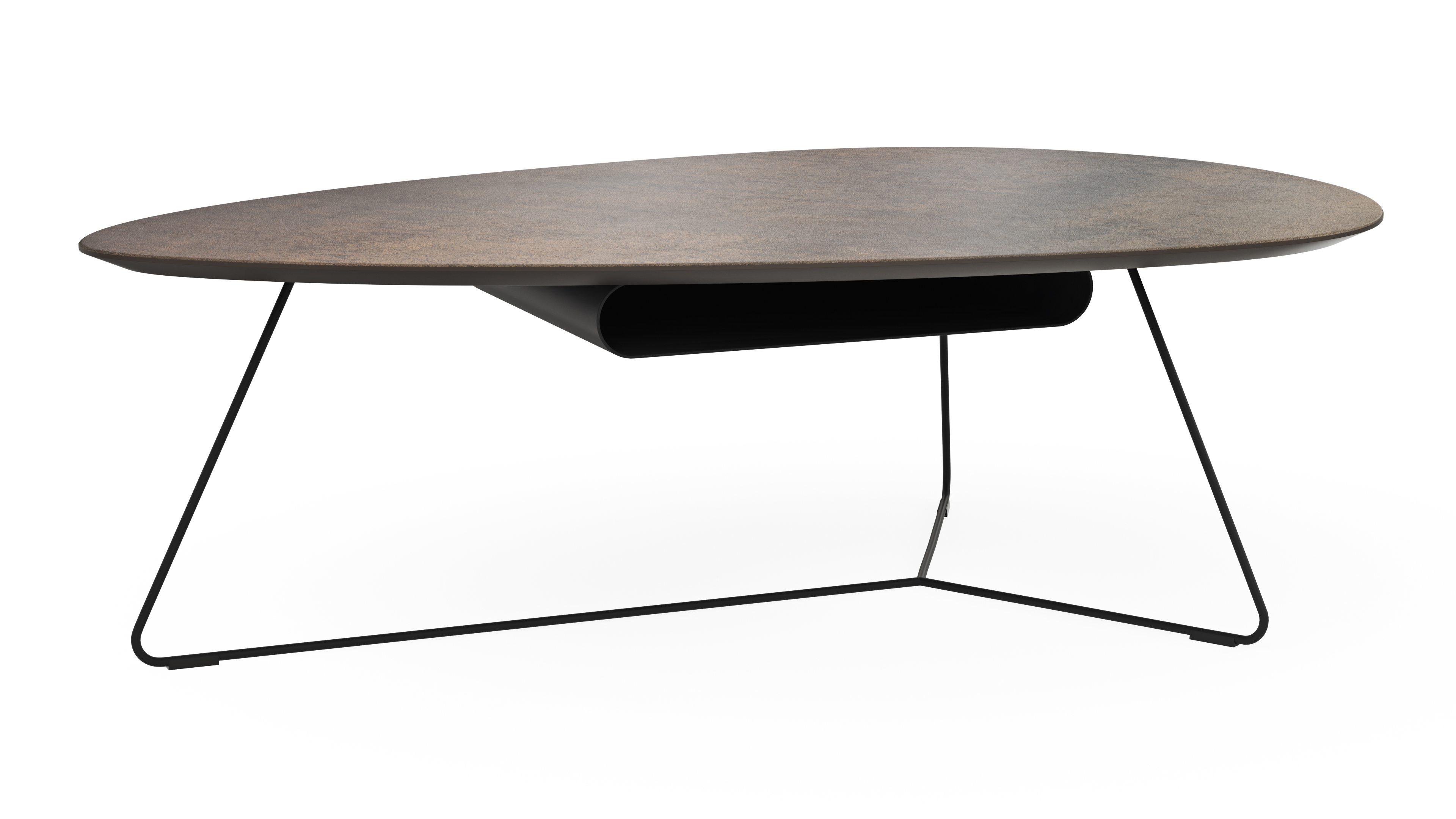 Couchtisch Fano - LBH ca. 121x75x38 cm, Ceramistone, Graubraun 136212