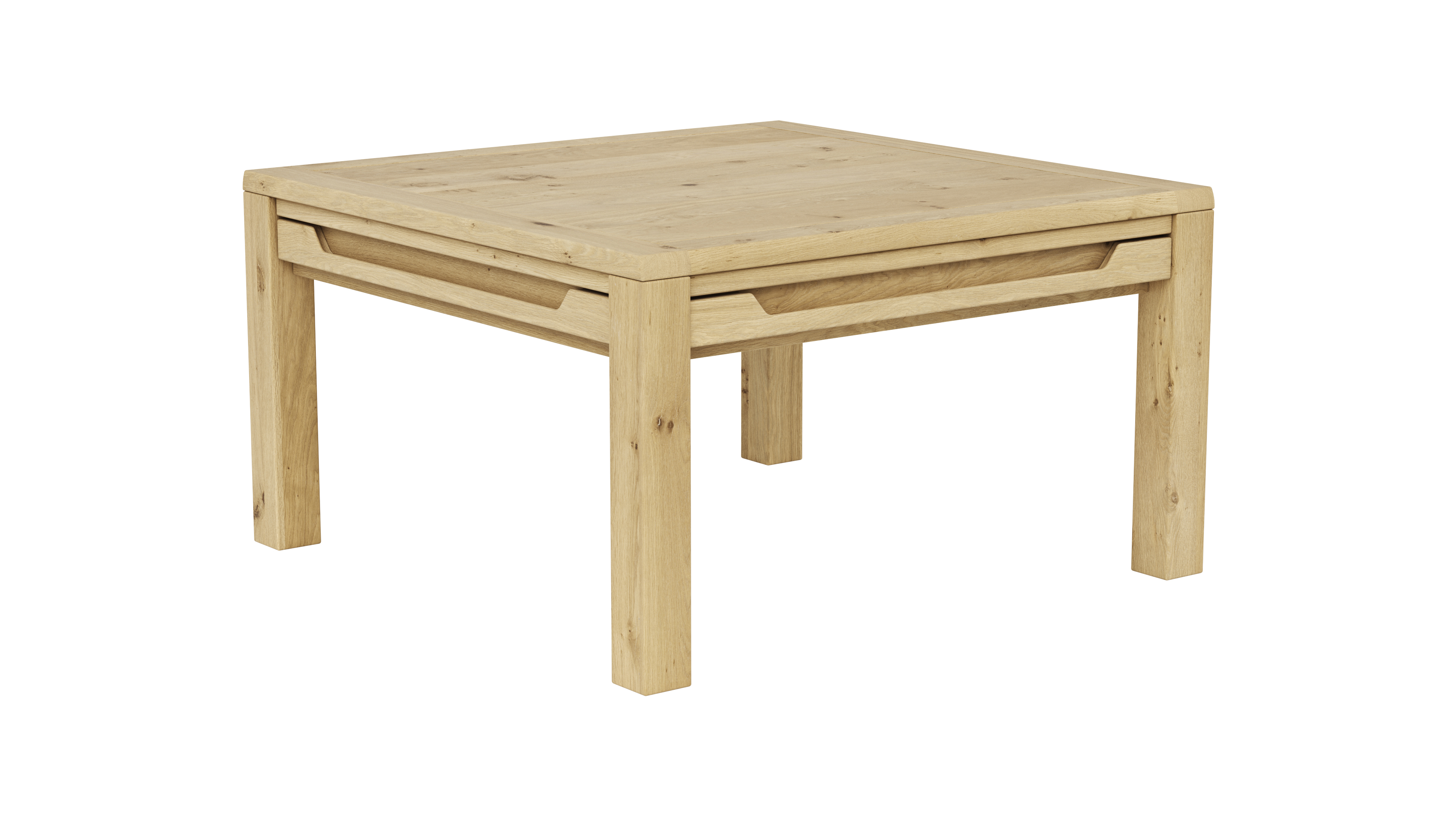 Couchtisch Amora - LBH ca. 80x80x45 cm, Wildeiche massiv bianco 108700