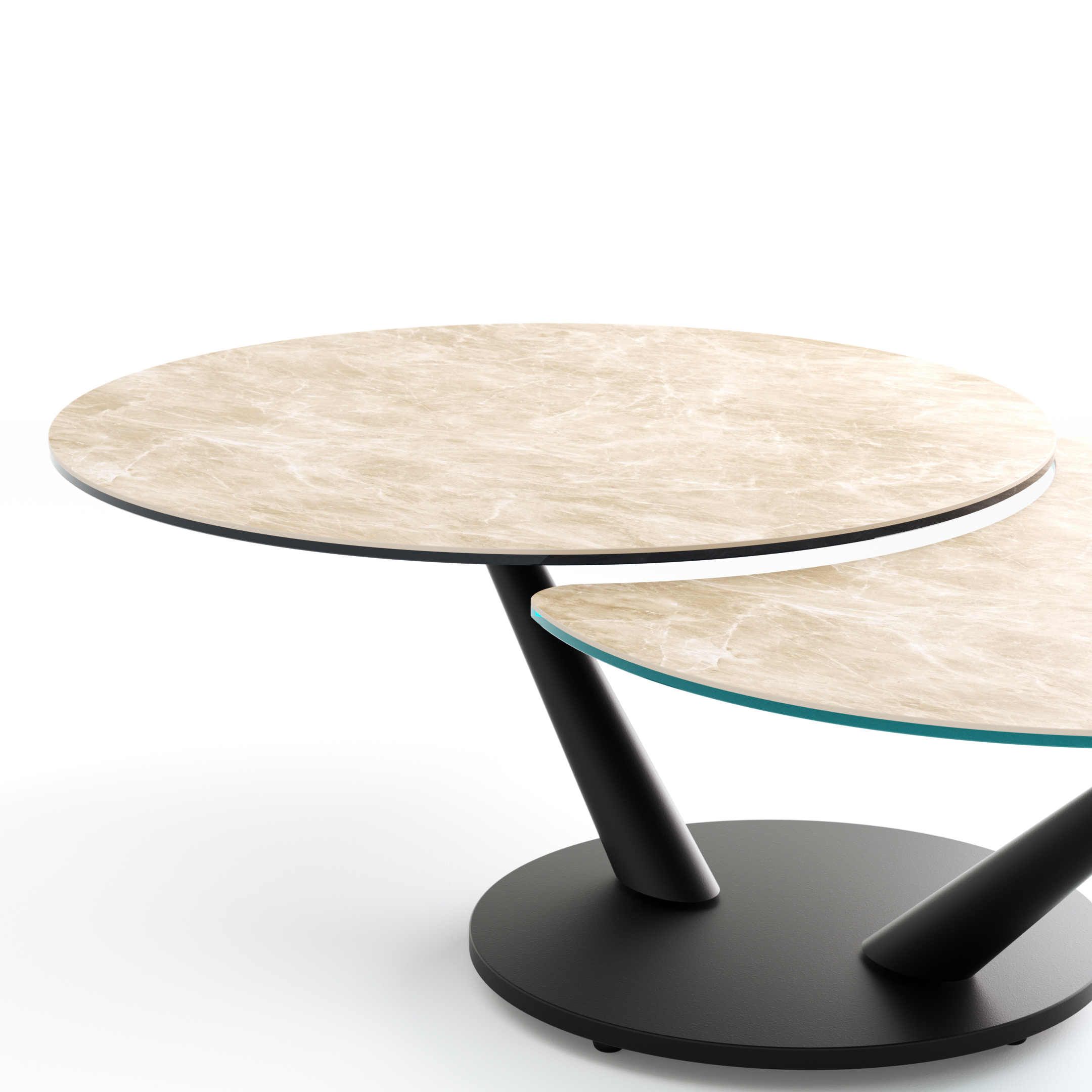 Couchtisch Spessa - LB ca. 128x80 cm, drehbar, Keramik, Cream
