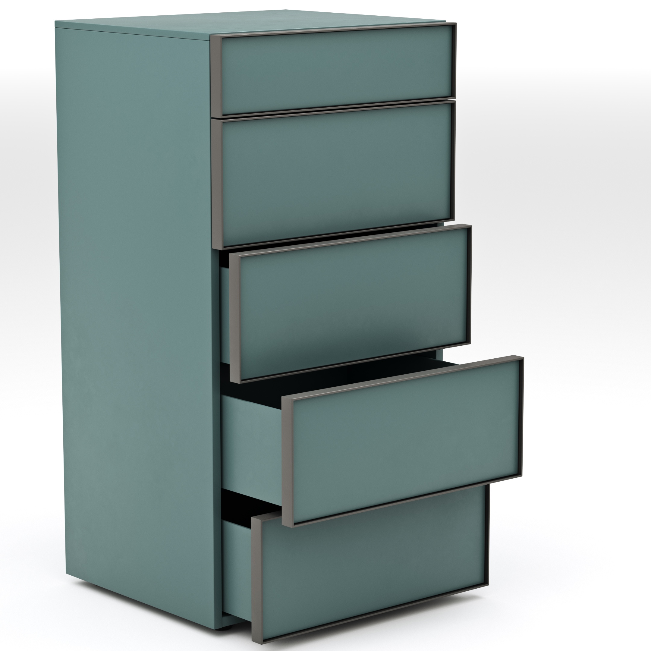 Kommode Loretto - BHT ca. 60x115x53 cm, Lack matt, Salbeigrün