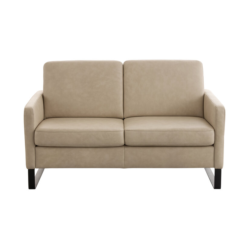 Sofa Arima N - 2-Sitzer inkl. Armlehne klappbar, Leder, Champagner