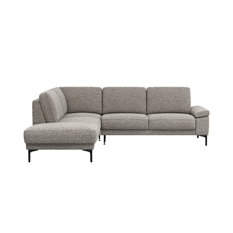 Ecksofa Matero - Ecke mit 2-Sitzer rechts, Stoff, Graubeige
