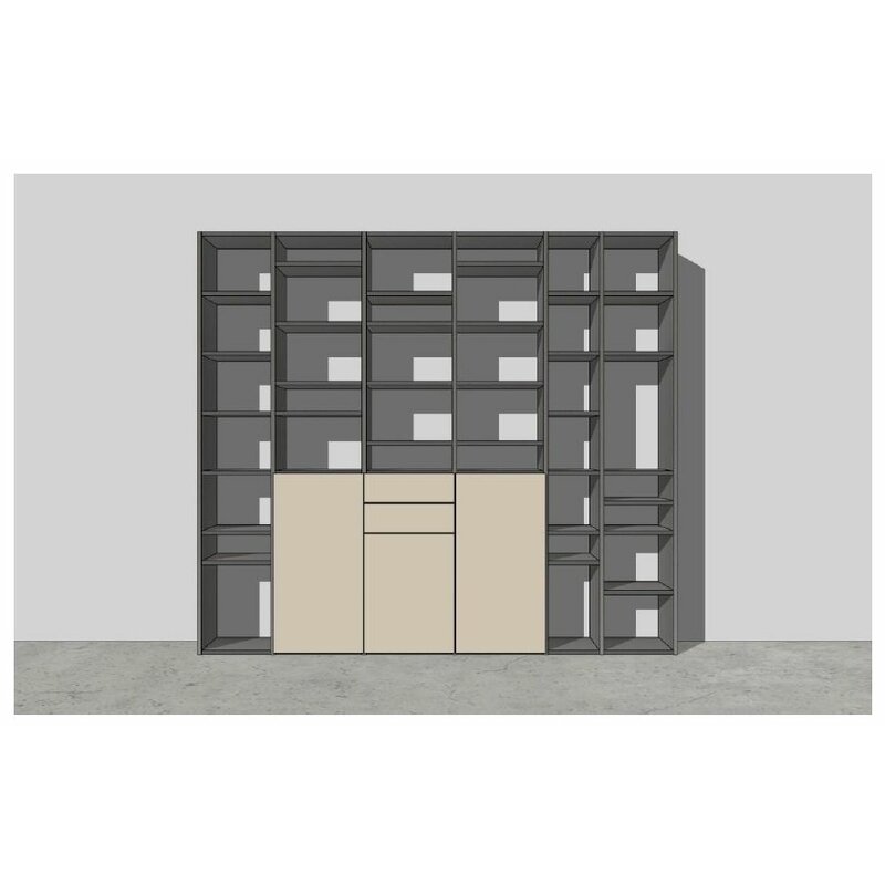 Regal 3900 - BHT ca. 279x255x35 cm, Lack, Stahl