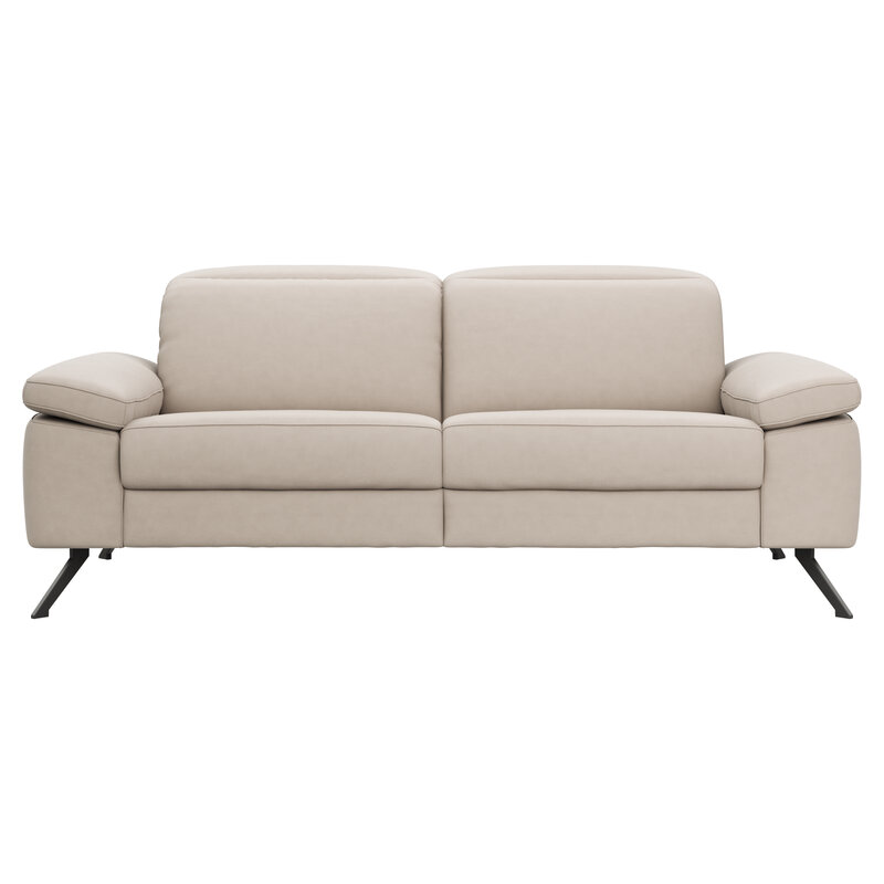 Sofa Rafaela 2.0 - 2,5-Sitzer inkl. Kopfteil verstellbar, Leder, Champagner