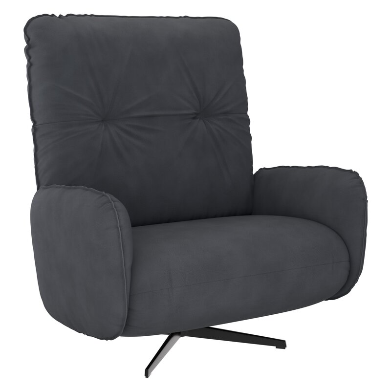 Loungesessel Lovere - Leder, Anthrazit, Armlehne links und rechts