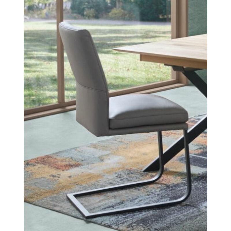 Freischwinger Valloni Plus - Leder, Grau