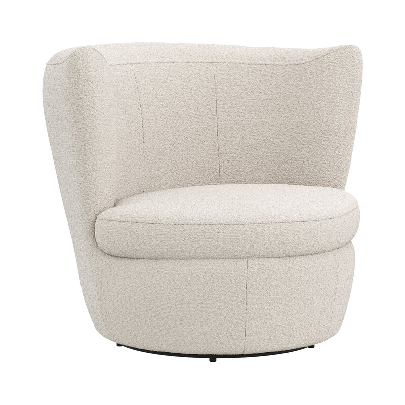 Sessel Cativa - drehbar, Stoff, Creme