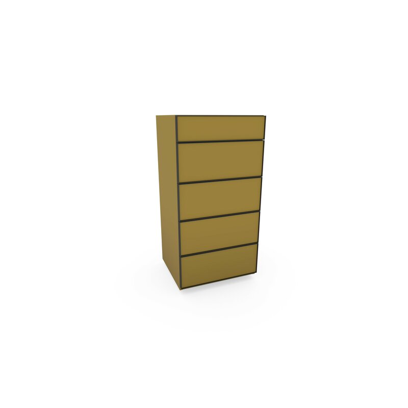 Kommode Loretto - BHT ca. 60x115x53 cm, Lack matt, Safrangelb