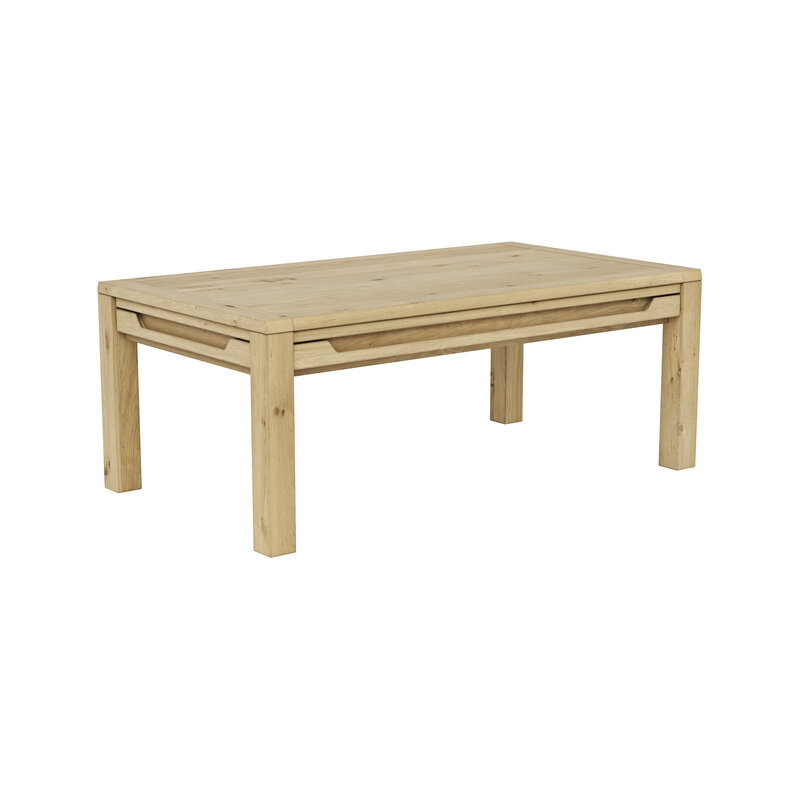 Couchtisch Amora - LBH ca. 65x115x45 cm, Wildeiche massiv bianco
