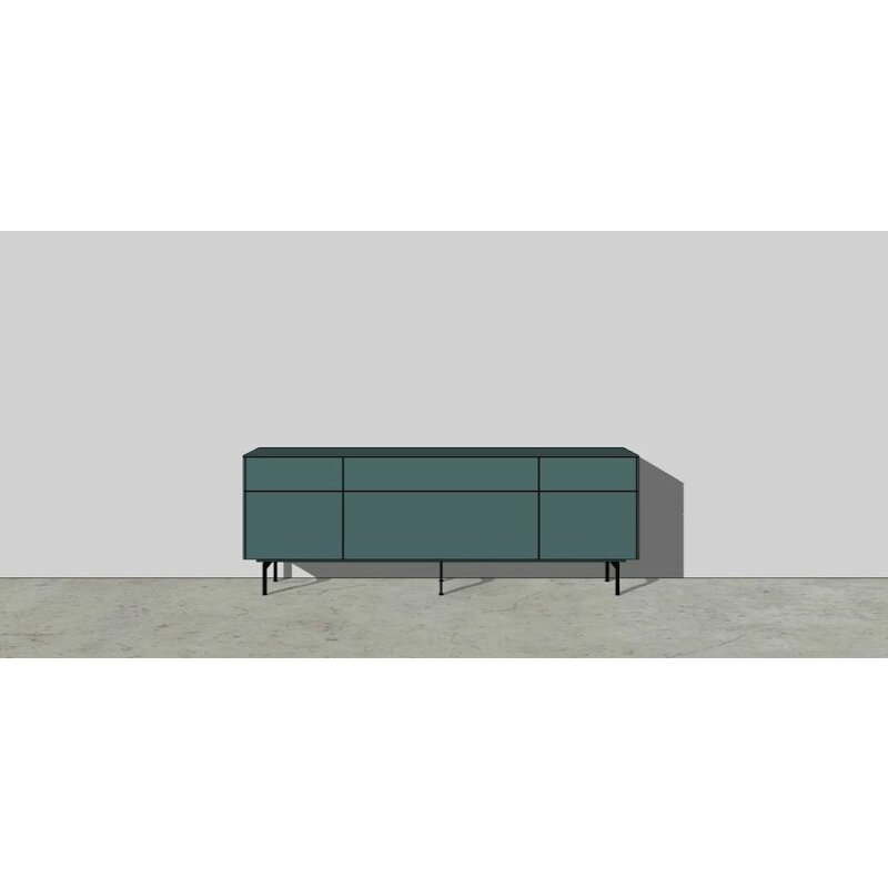 Sideboard 3900 - Lack Hochglanz, Blaugrün
