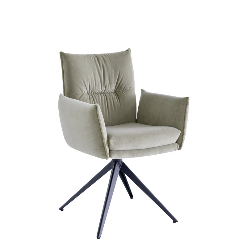 Armlehnstuhl Coscino - Velour, Graubeige