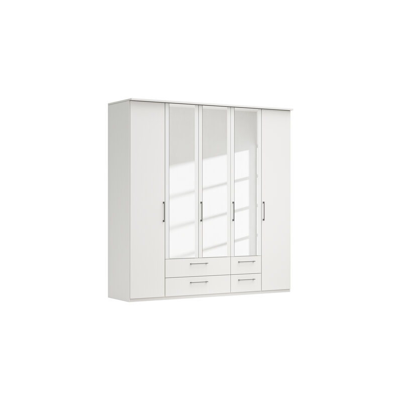 Drehtürenschrank Viana - B. ca. 225 cm, Lack, Weiß