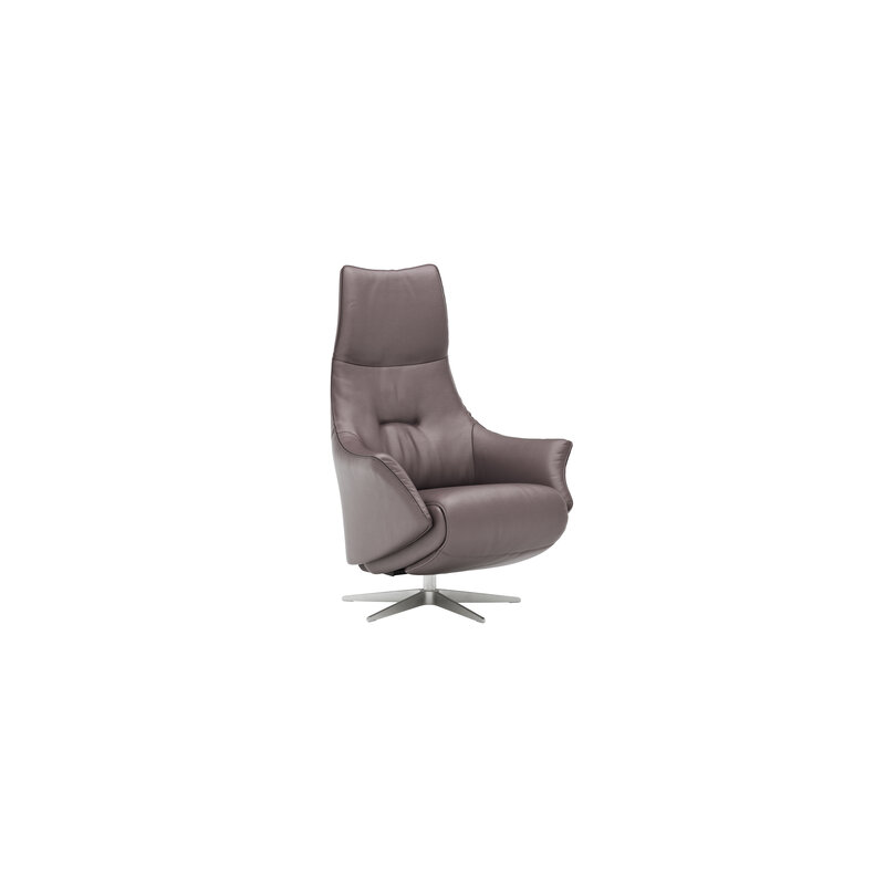 Relaxsessel Girona - Relaxfunktion (motorisch), Leder, Dunkelgrau