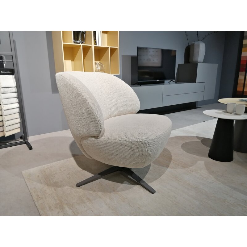 Sessel Caruso II - Drehbar, Stoff, Ecru