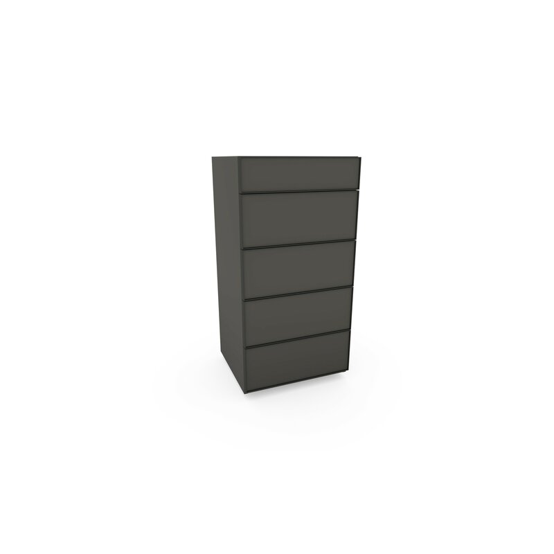 Kommode Loretto - BHT ca. 60x115x53 cm, Lack matt, Anthrazit