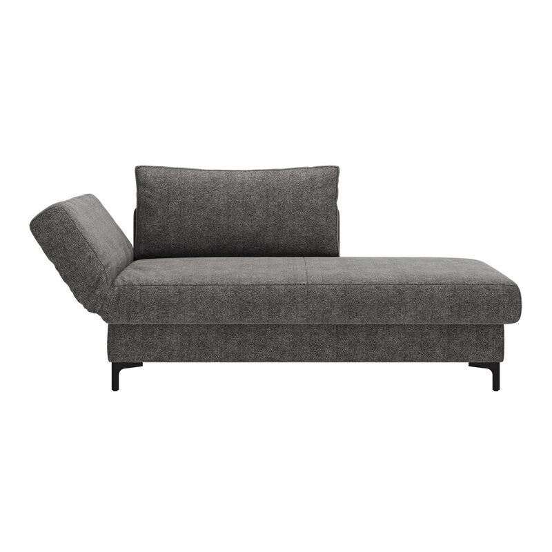 Schlafsofa Verano - Ausrichtung links inkl. Schlaffunktion und Bettkasten, Stoff, Dunkelgrau