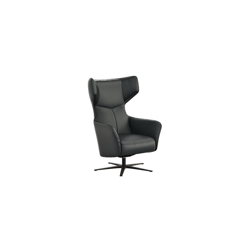 Sessel Noto Relax II - Rückenlehne verstellbar, Leder, schwarz