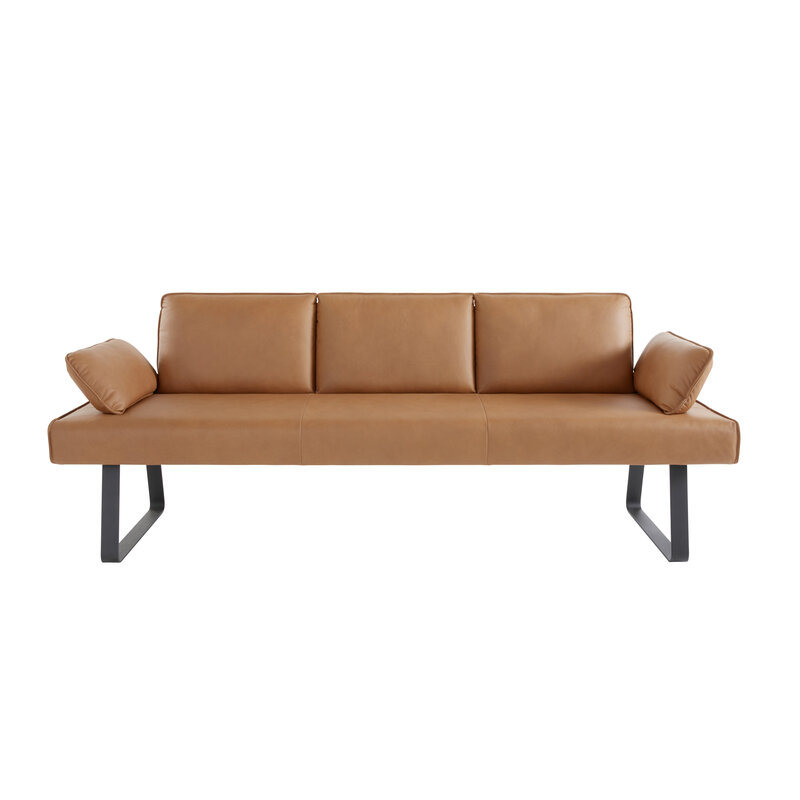 Polsterbank Elda - Breite ca. 236 cm, Leder, Cognac