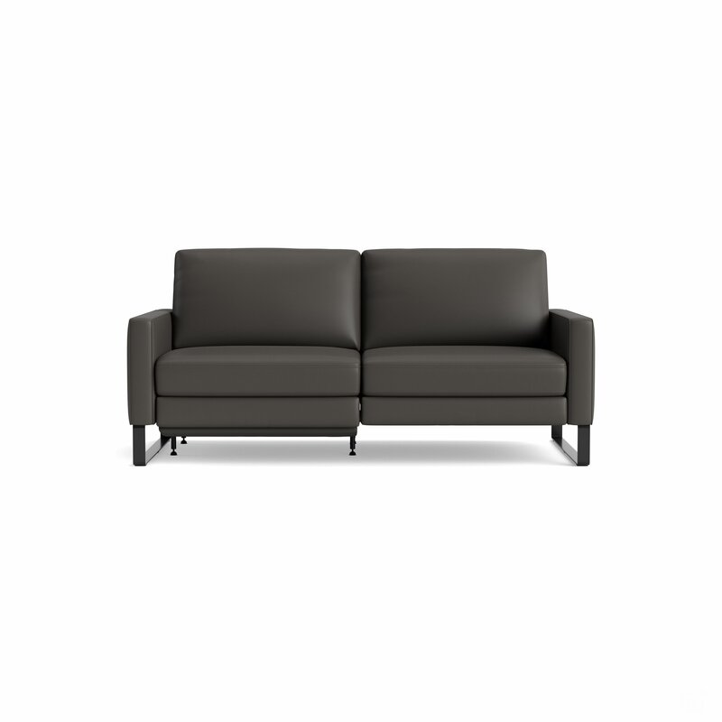 Sofa Enna - 3,5-Sitzer mit motorischer Relaxfunktion und Sitzvorzug, Leder, Dunkelbraun