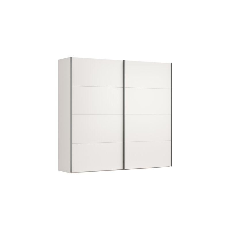 Schwebetürenschrank Viana - B ca. 241 cm, Lack, Weiß