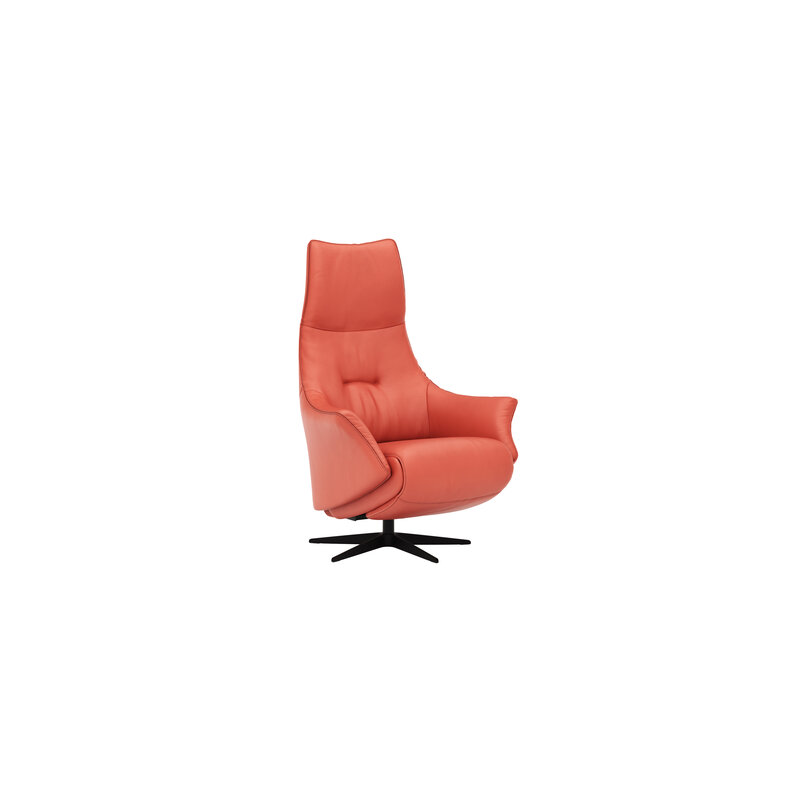 Relaxsessel Girona - Relaxfunktion (motorisch), Leder, Rot