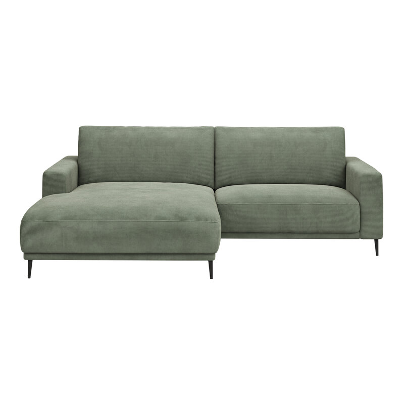 Ecksofa Solero 2.0 - Longchair mit 1,5-Sitzer rechts, Stoff, Olivgrün