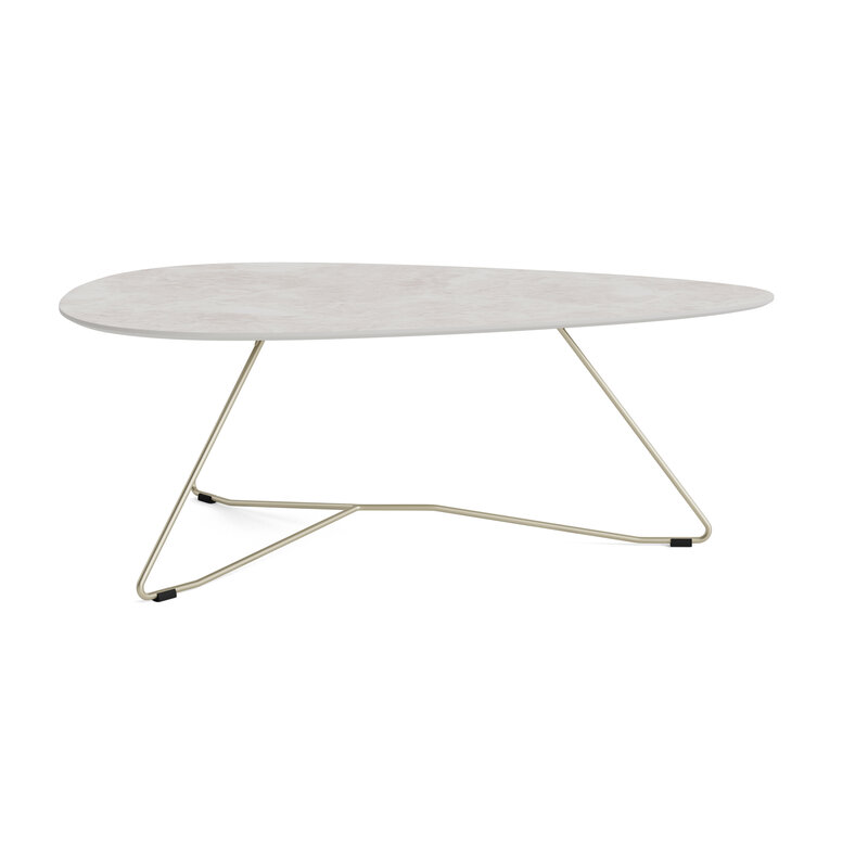 Couchtisch Oliva - LBH ca. 100x70x37 cm, HPL, Creme Natur