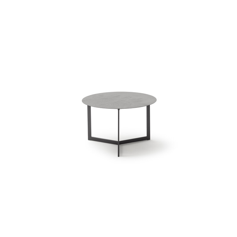 Beistelltisch Loretto - Rund 60cm, Metall, Platte Dekor Anthrazit, Gestell Anthrazit