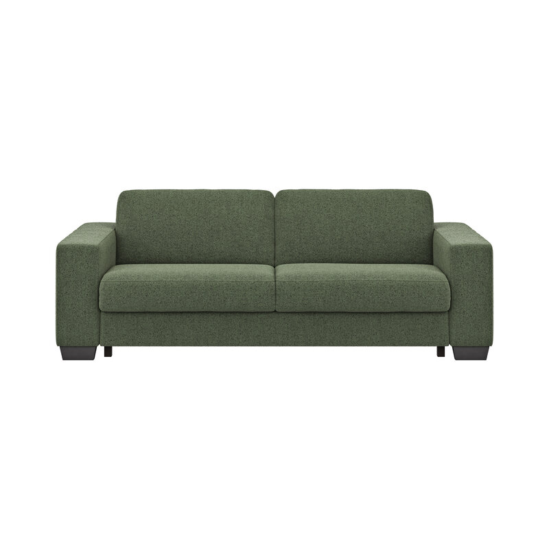 Sofa Nuoro - 3-Sitzer inkl. Schlaffunktion, Stoff, Olivgrün