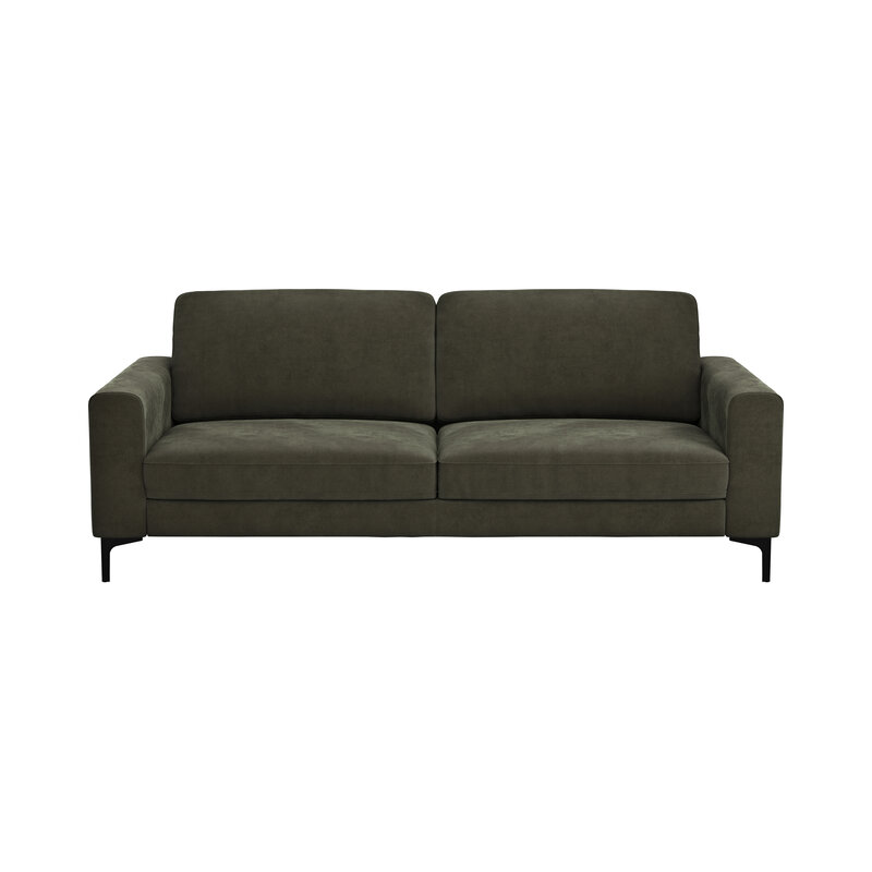 Sofa Oviedo - 3-Sitzer, Stoff, Braungrün