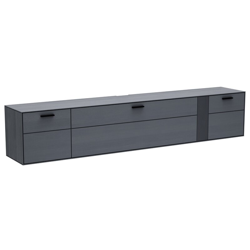 Lowboard Estana - Eiche massiv, Anthrazit