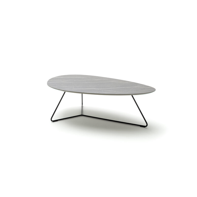 Couchtisch Fano - LBH ca. 121x75x38 cm, HPL Laminat, Kiesel