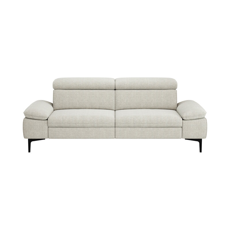 Sofa Felipa - 3-Sitzer inkl. Kopfteil verstellbar, Stoff, Natur